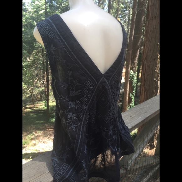 Free People gray on gray light weight tank top tunic ,HPx5 - Picture 10 of 11